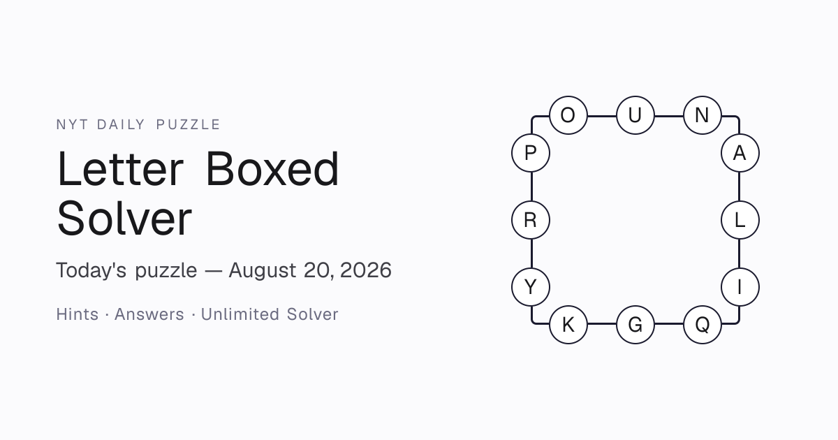 Letter Boxed Solver — Free NYT Puzzle Solver & Hints